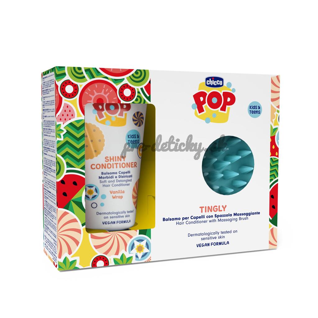 CHICCO Kondicionér na vlasy POP Vanilla Shiny 150ml s masážnou kefou na pokožku hlavy