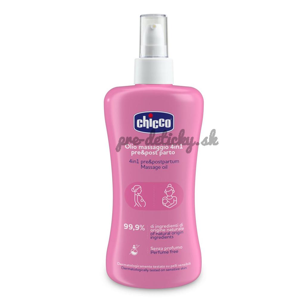CHICCO Mama Care Olej 4v1 proti striám – na pružnosť pokožky, pred a po pôrode, s vitamínom E, 200 m