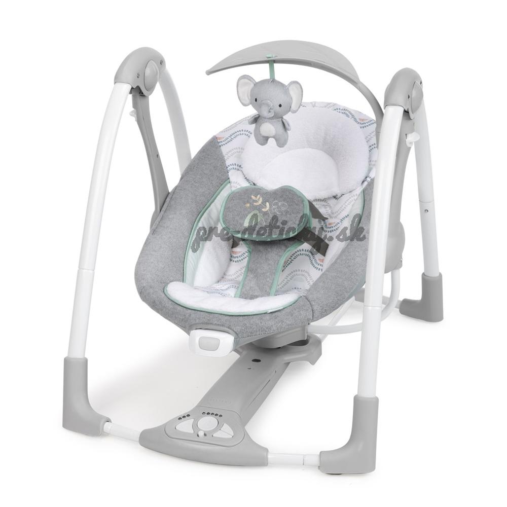 INGENUITY Hojdačka konvertibilná s adaptérom vibrujúca s melódiou Swell™ 2v1, 0m+ do 9 kg