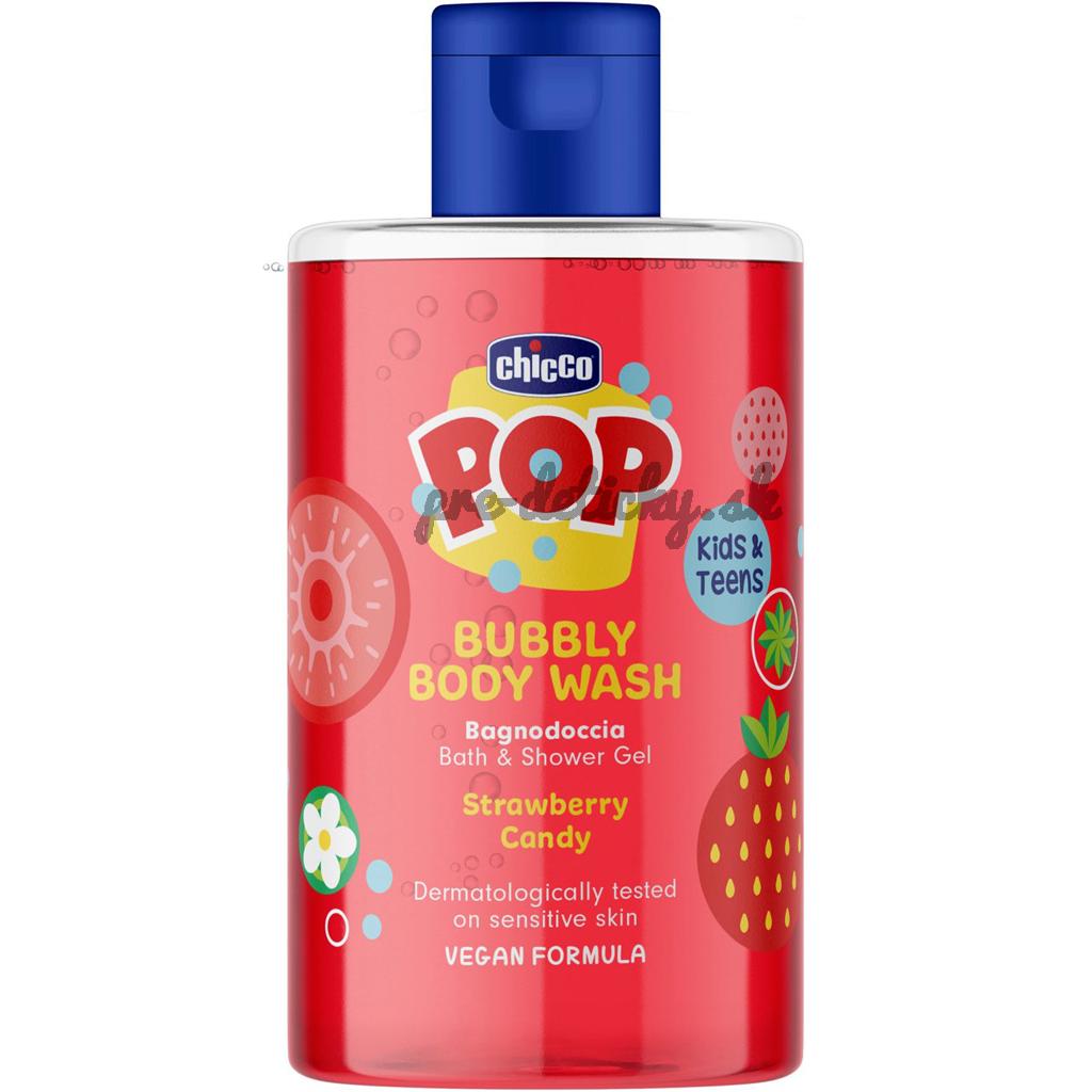 CHICCO Sprchový gél Strawberry candy POP pre deti a teenagerov 300ml