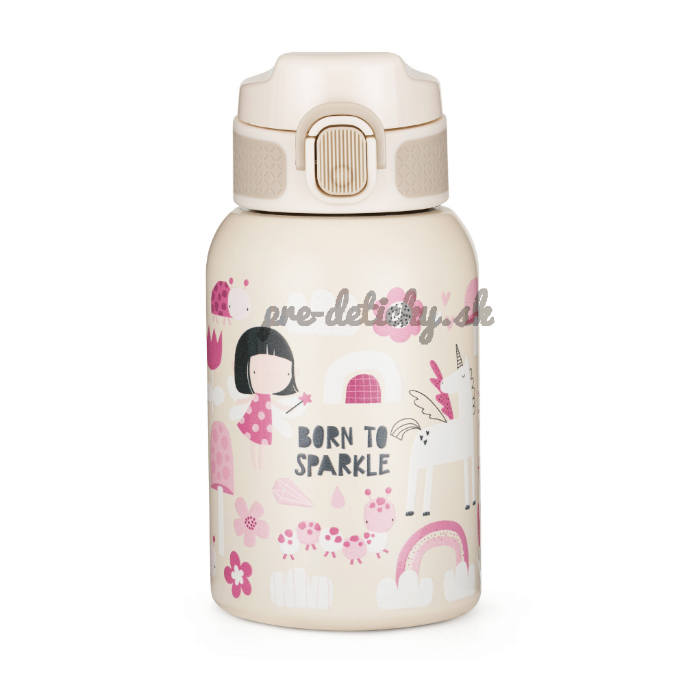 PETITE&MARS Fľaša nerezová termo so slamkou 350 ml Twinkling Fairy 12m+