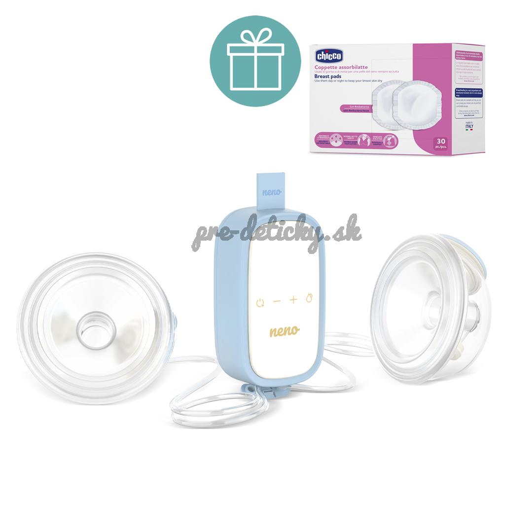 NENO Odsávačka materského mlieka duo elektrická handsfree Velo + CHICCO Vložky do podprsenky 30ks