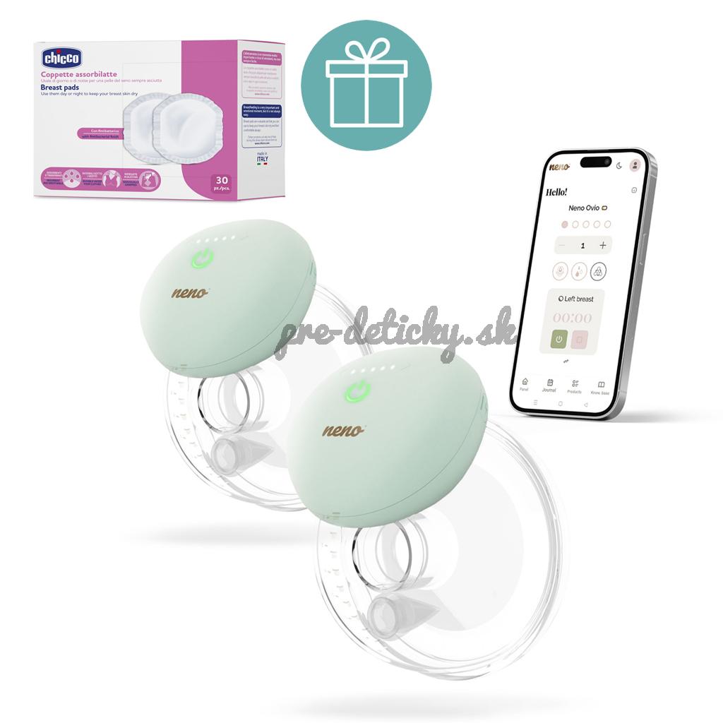 NENO Odsávačka mlieka Ovio Twin Duo bezdrôtová hands-free + CHICCO Vložky do podprsenky 30ks
