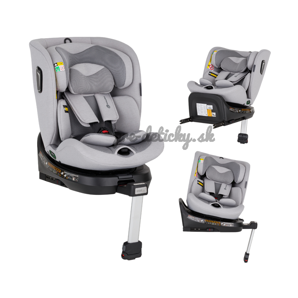 PETITE&MARS Autosedačka Twistguard Pro i-Size Gentle Grey Air 40-150 cm(0-36 kg)