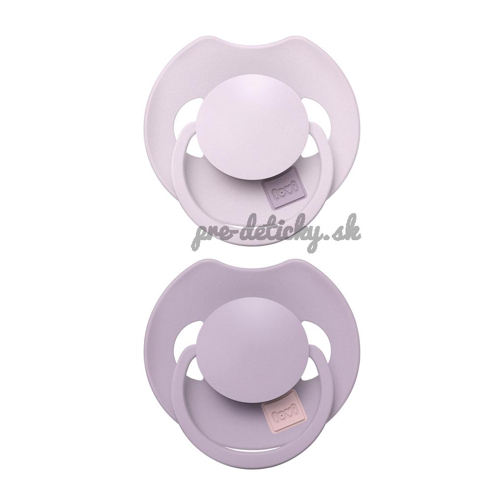 LOVI Cumlík silikónový dynamický Prime 18m+ 2ks Baby Lilac/Violet