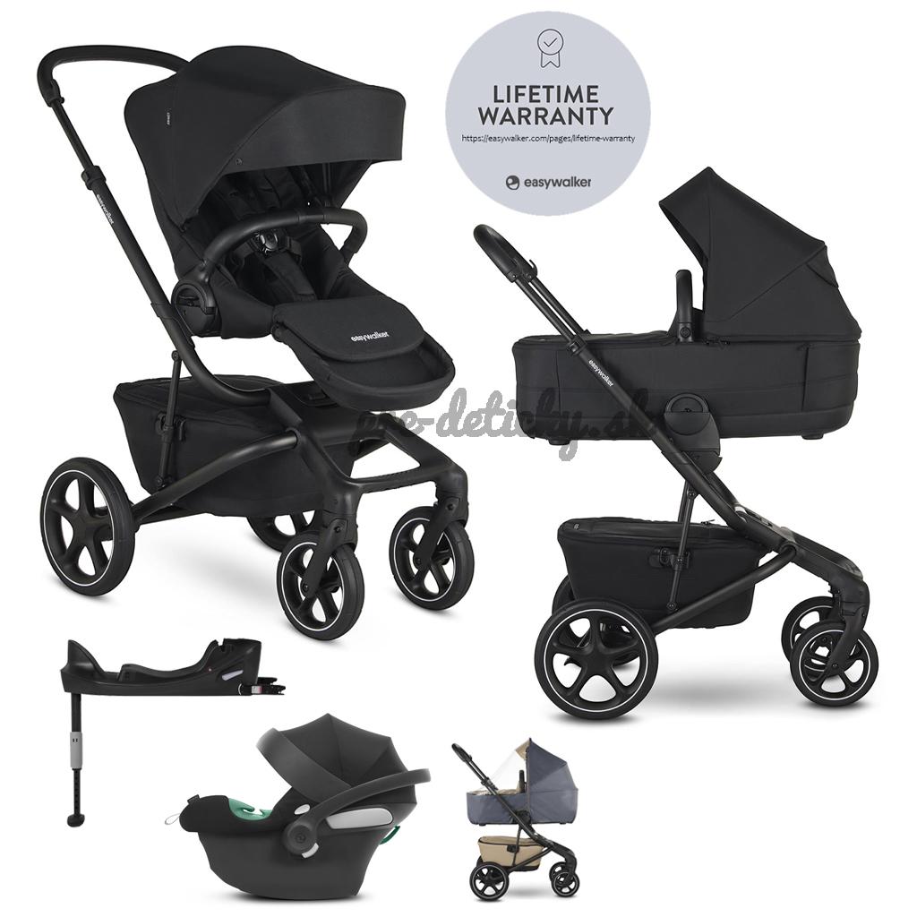EASYWALKER SET Kočík 4v1 Jimmey Pepper Black LITE RWS + CYBEX Aton B2 i-Size + základňa