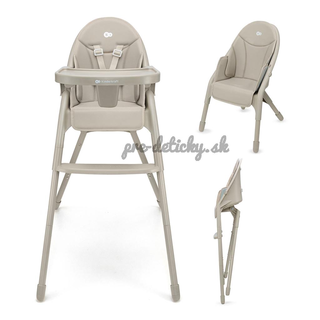 KINDERKRAFT Stolička jedálenská Dinnly 2v1 Beige