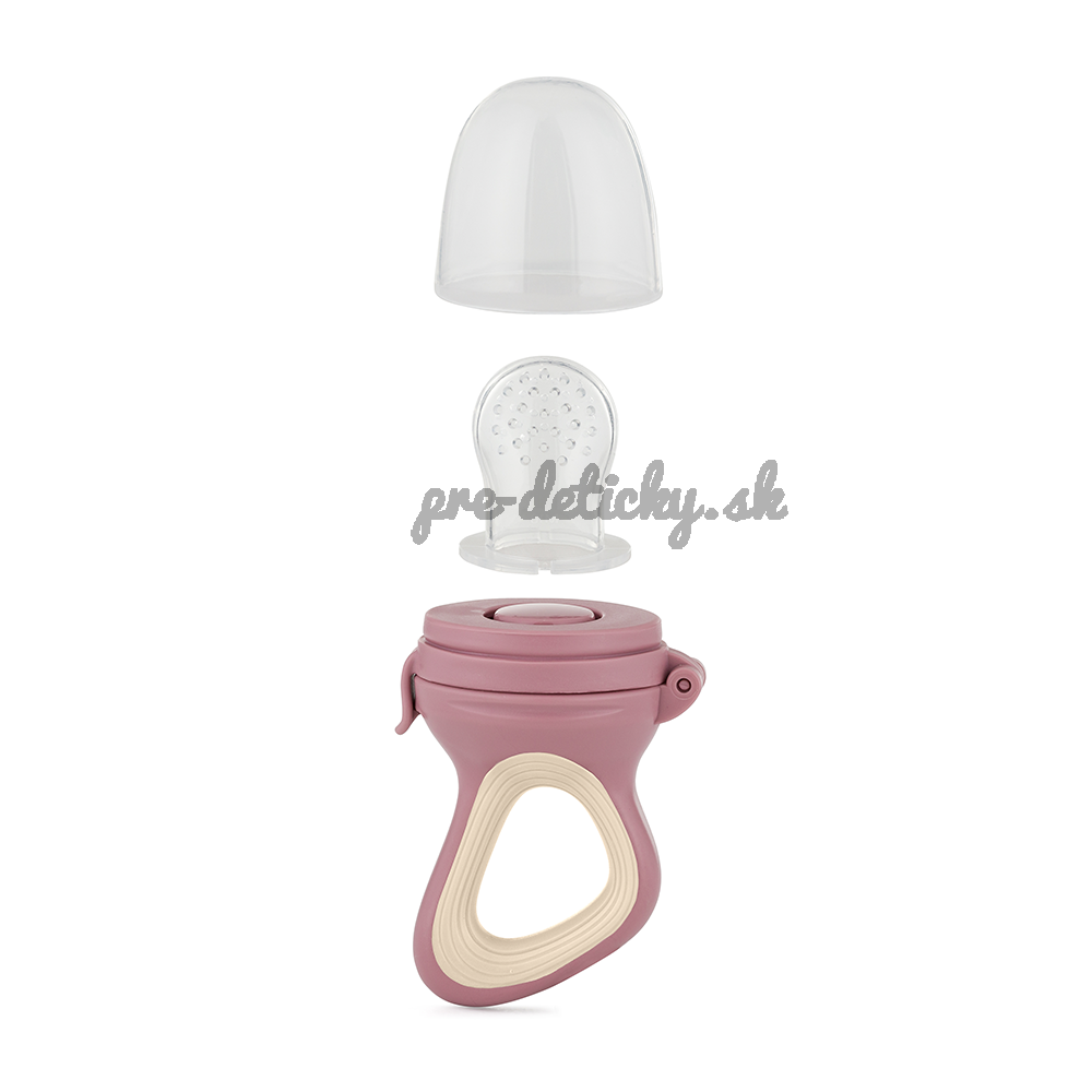 PETITE&MARS Cumlík silikónový na kŕmenie Fruzi Rose&Sand 6m+