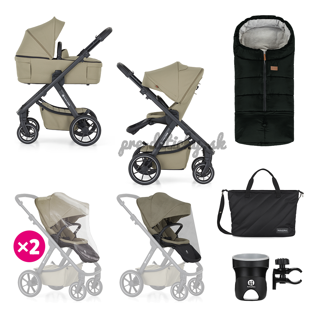 PETITE&MARS Kočík kombinovaný ICON 2v1 Mossy Green XXL RWS