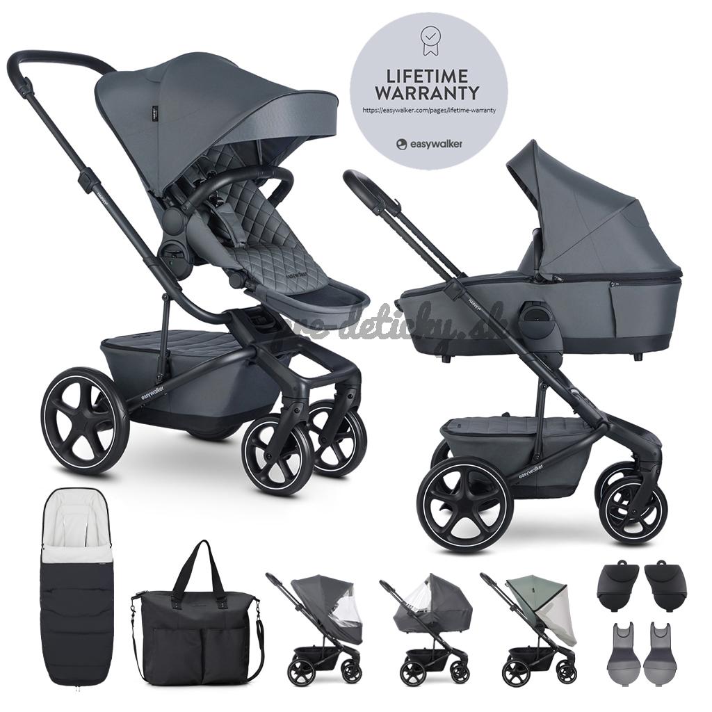 EASYWALKER Kočík kombinovaný Harvey⁵ Premium Mineral Grey XXL RWS