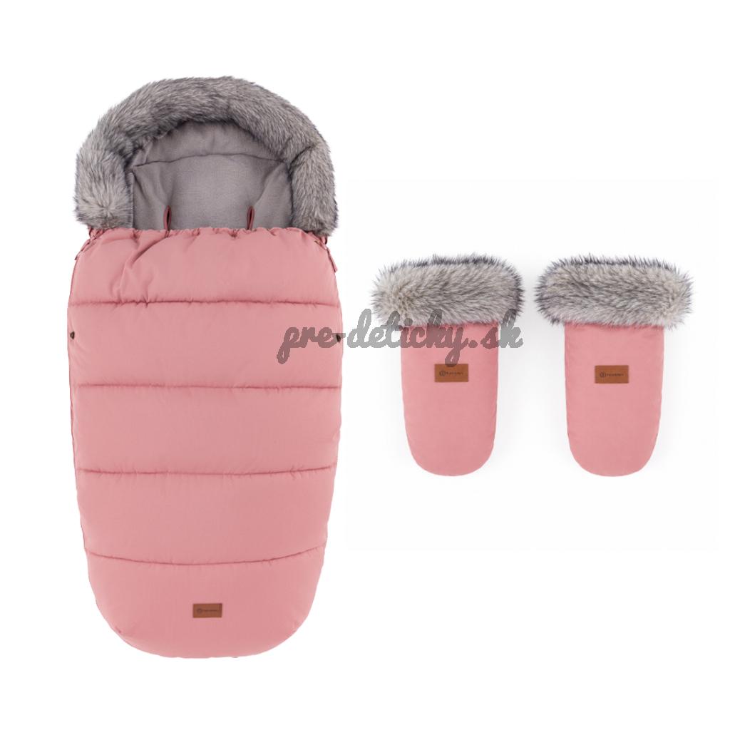 PETITE&MARS Set zimný fusak Comfy 4v1 + rukavice na kočík Fjora Old Rose