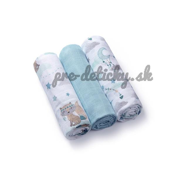 BABYONO Plienky bambusové 3 ks Blue, 70x70 cm