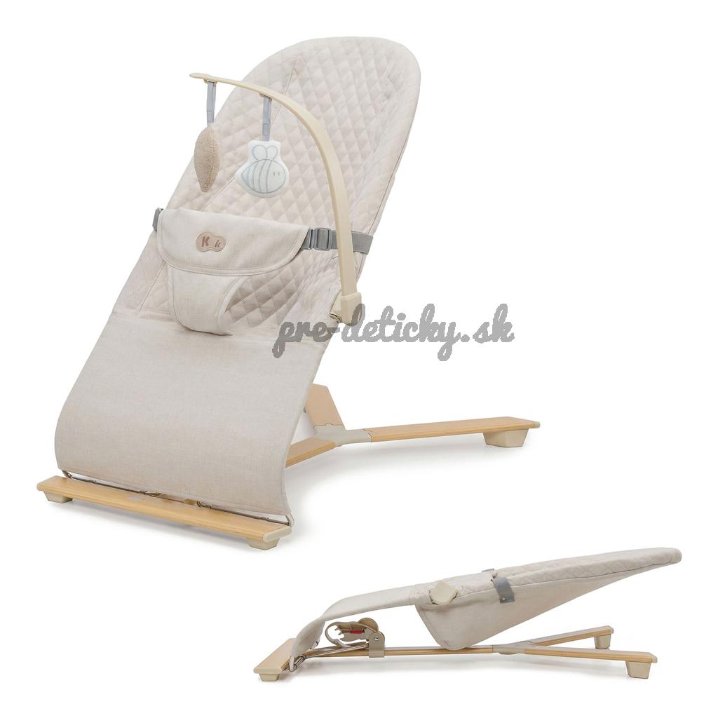 KINDERKRAFT Lehátko pohupujúce Mimi Beige wood, do 9 kg