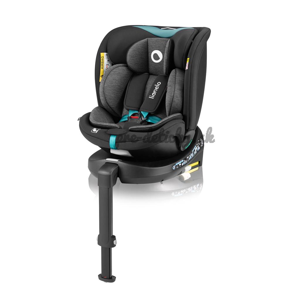 LIONELO Autosedačka Navy i-Size (40-150 cm) Black Turquoise