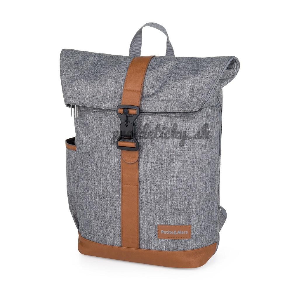 PETITE&MARS Batoh prebaľovací na kočík Jackob Ultimate Grey