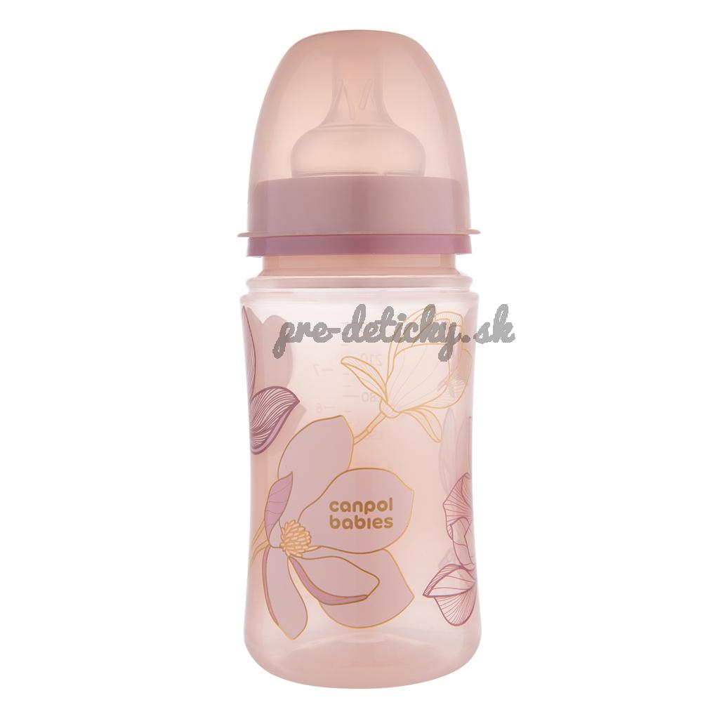 CANPOL BABIES Fľaša dojčenská antikoliková EasyStart Gold 240 ml - ružová