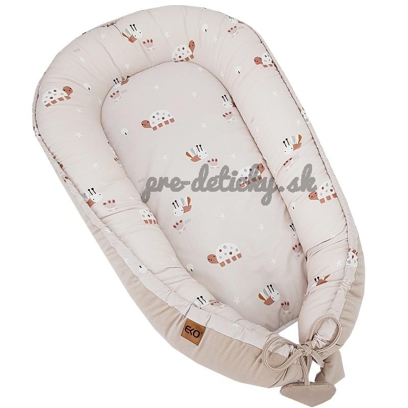 EKO Hniezdo pre bábätko VELVET Bees Beige 90x60 cm