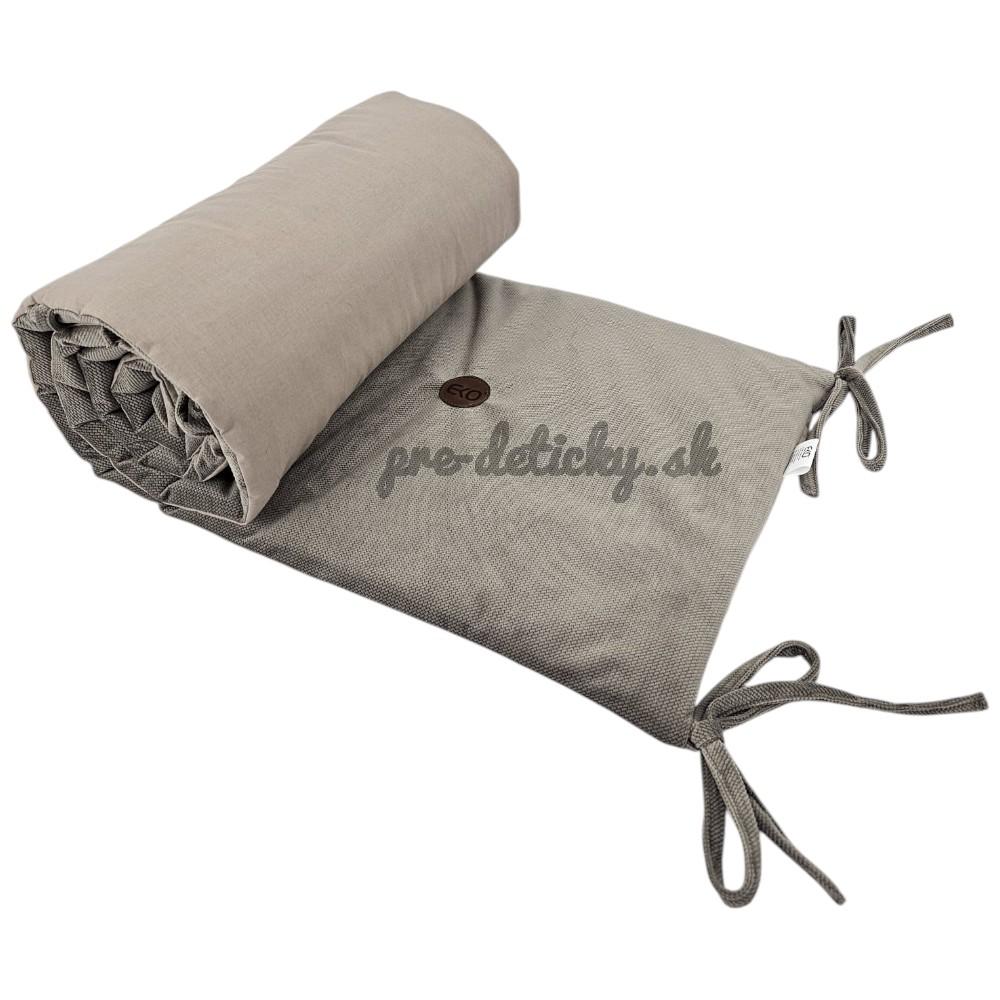 EKO Mantinel do postieľky bavlnený Velvet Dark Beige 180cm