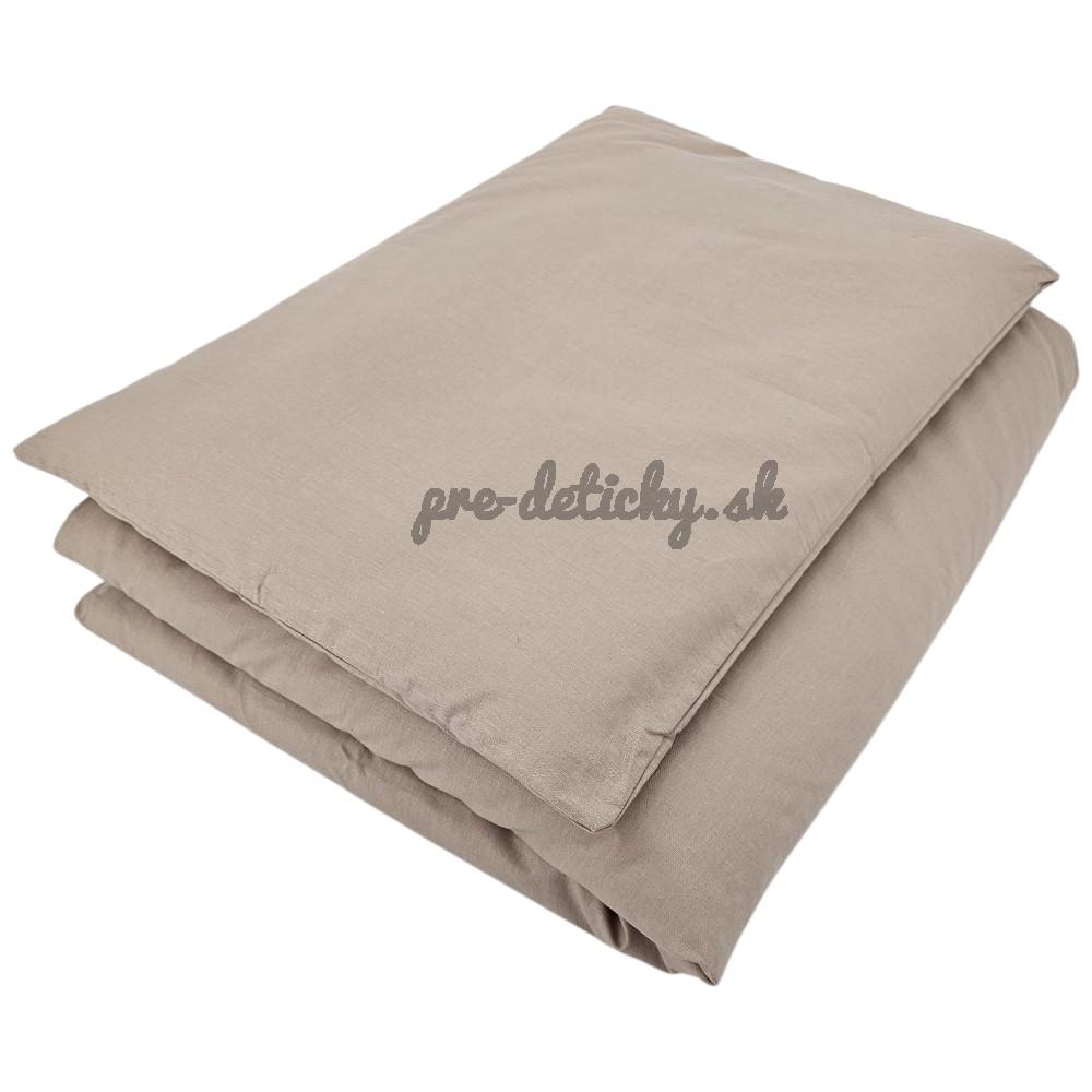 EKO Obliečky do detskej postieľky 2dielne bavlnené Dark Beige 40x60cm, 90x120cm