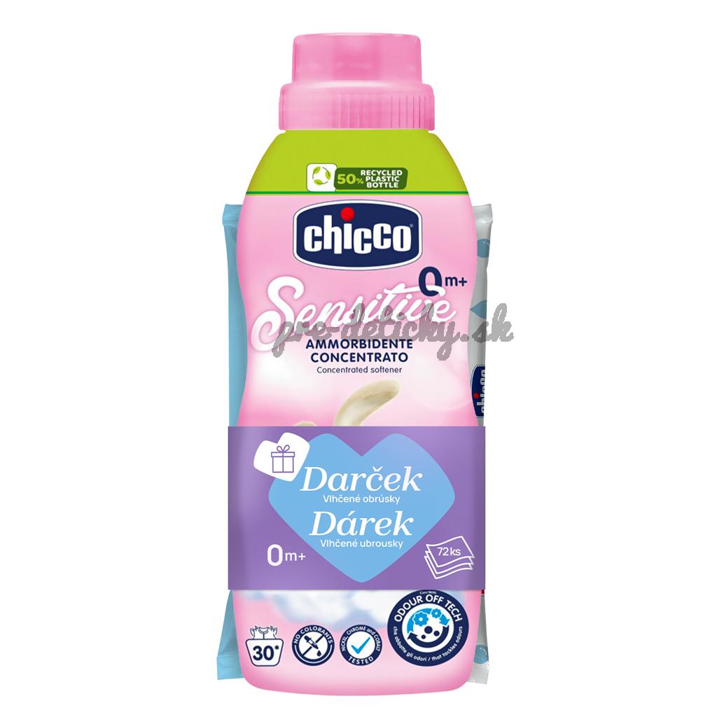 CHICCO Aviváž koncentrovaná Baby Sensitive Kvetinové objatie 750 ml + vlhčené obrúsky 72 ks zadarmo