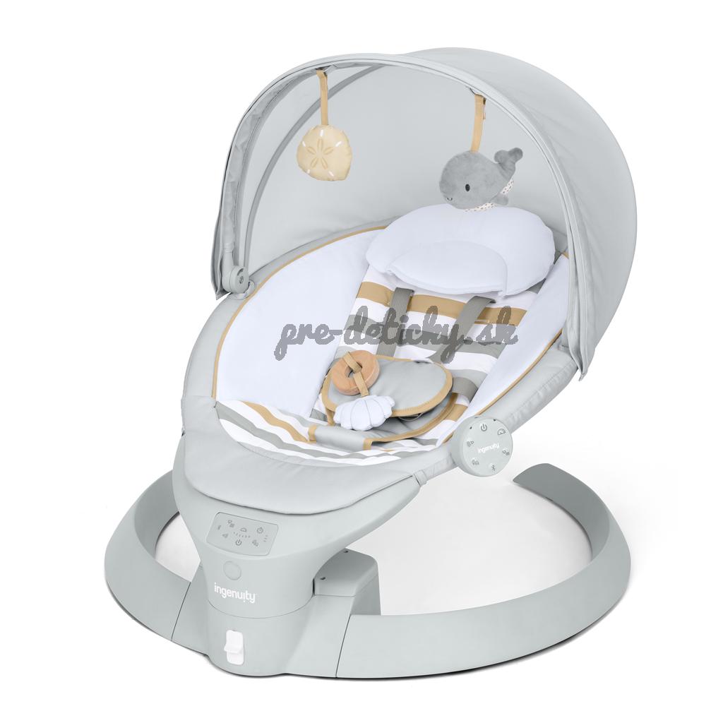 INGENUITY Lehátko s hojdaním a vibráciou Bounce & Sway – Pebble Shore™, 0m+