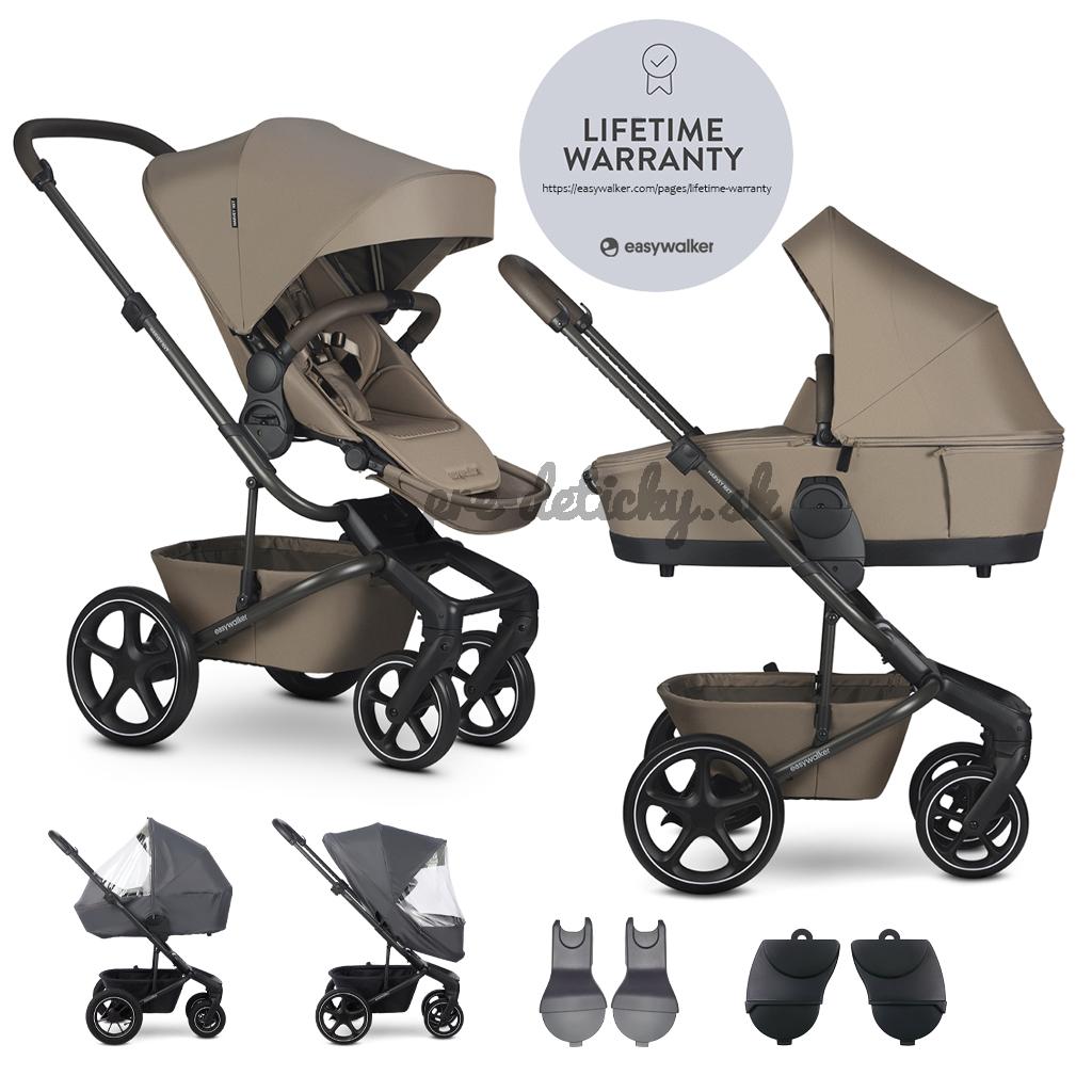 EASYWALKER Set XL kočík kombinovaný Harvey NXT s príslušenstvom Mocha Brown