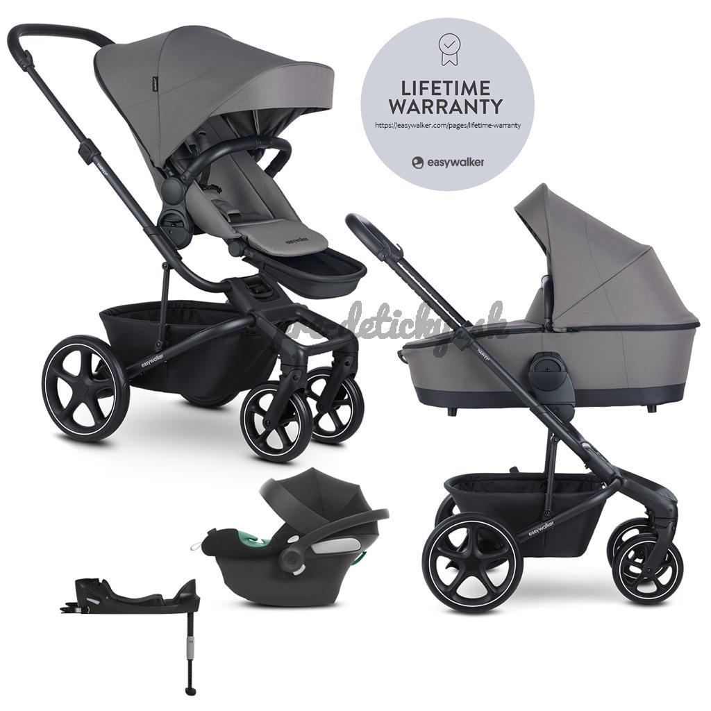EASYWALKER SET Kočík 4v1 Harvey⁵ 2v1 Pebble Grey LITE RWS + CYBEX Aton B2 i-Size + základňa