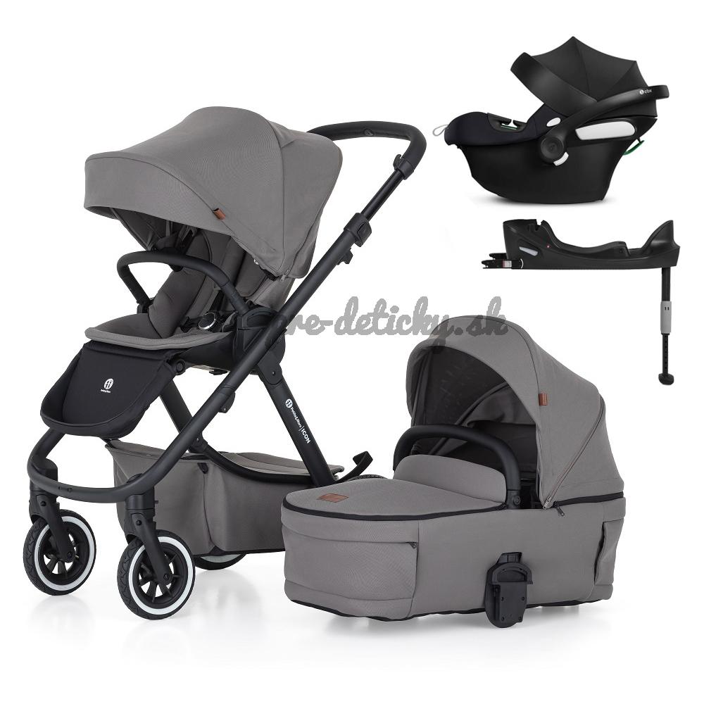 PETITE&MARS SET Kočík 4v1 ICON Dove Grey LITE AIR + CBX By CYBEX Aton B2 i-Size