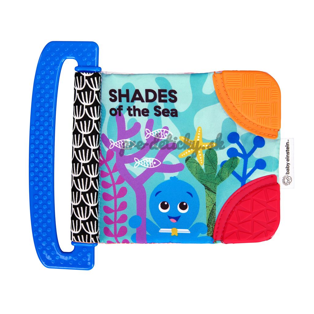 BABY EINSTEIN Knižka mäkká s hryzátkami a textúrami Shades of the Sea™, 0m+