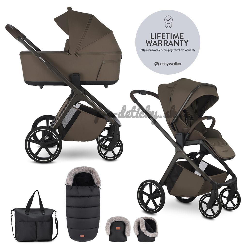 EASYWALKER Set kočík 2v1 Zoey Go Chestnut Brown XXL Limited s príslušenstvom