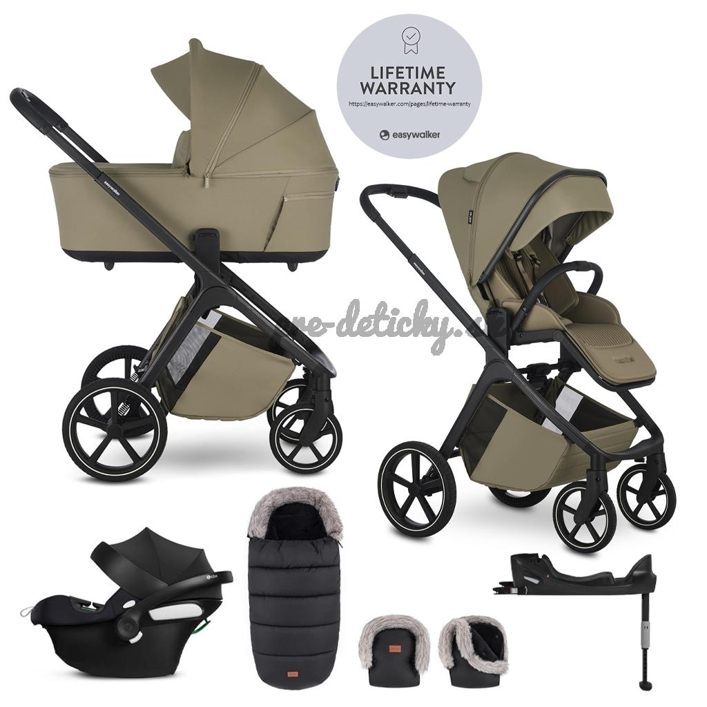 EASYWALKER Set kočík 4v1 Zoey Go Moss Green XL + CBX Aton B2 i-Size + CYBEX Base One