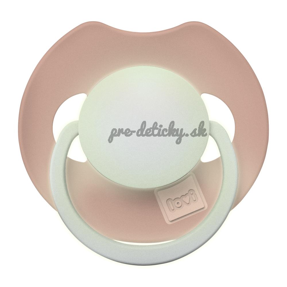 LOVI Cumlík svietiaci silikónový dynamický Prime 0-6m 1ks Blush