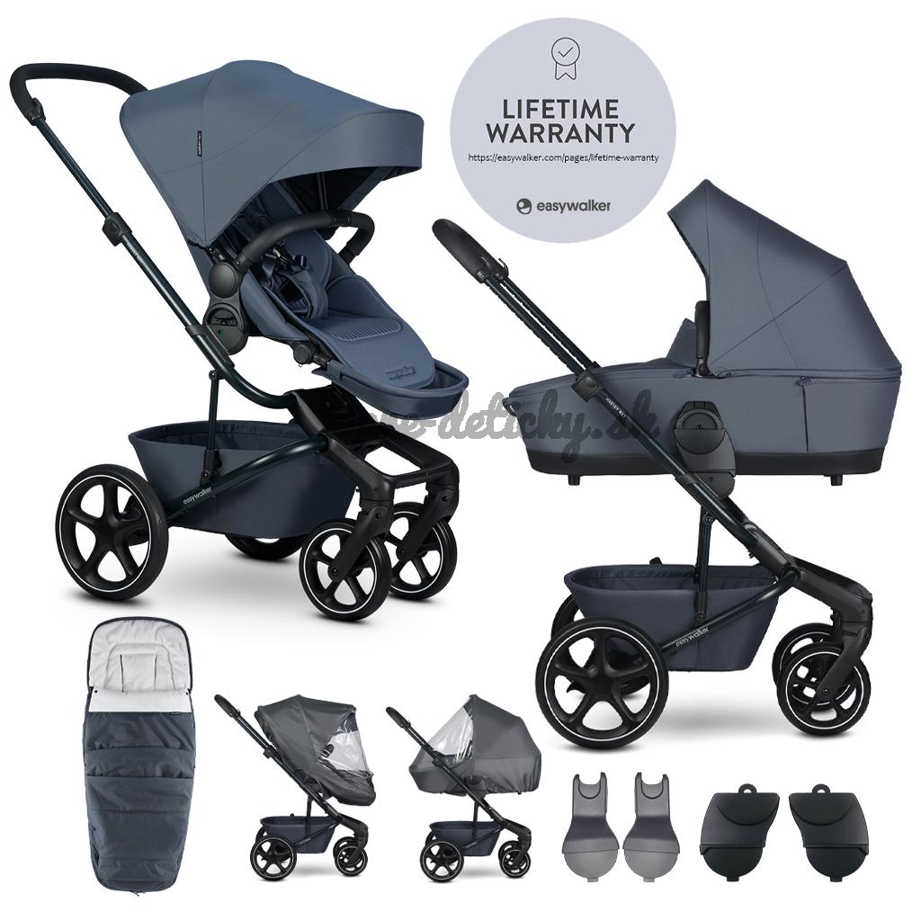 EASYWALKER Set XXL kočík kombinovaný Harvey NXT s príslušenstvom Deep Blue