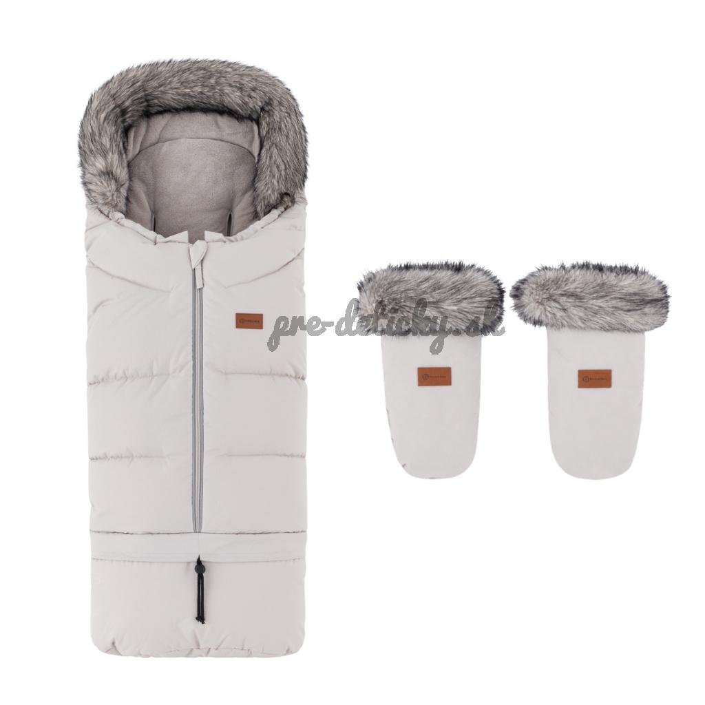 PETITE&MARS Set zimný fusak Arctic 4v1 + rukavice na kočík Fjora Champagne Shower