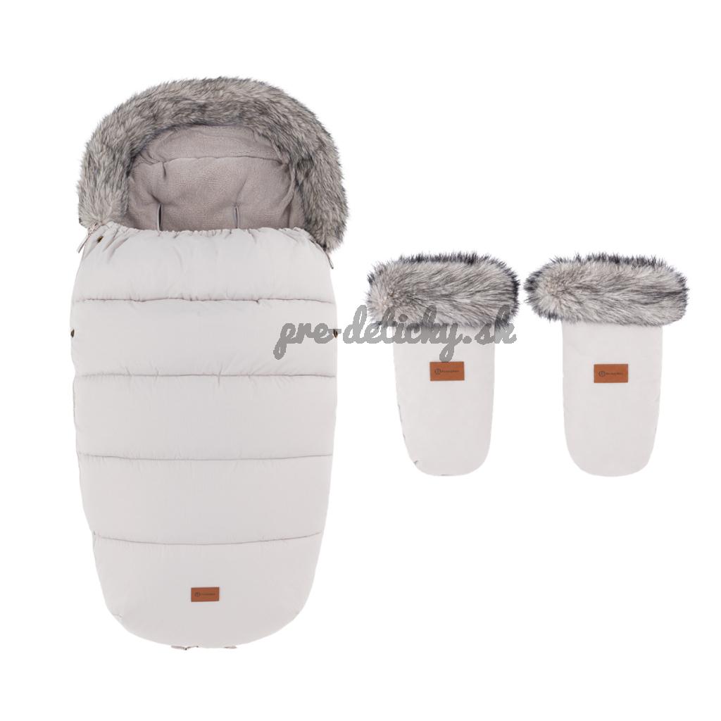 PETITE&MARS Set zimný fusak Comfy 4v1 + rukavice na kočík Fjora Champagne Shower