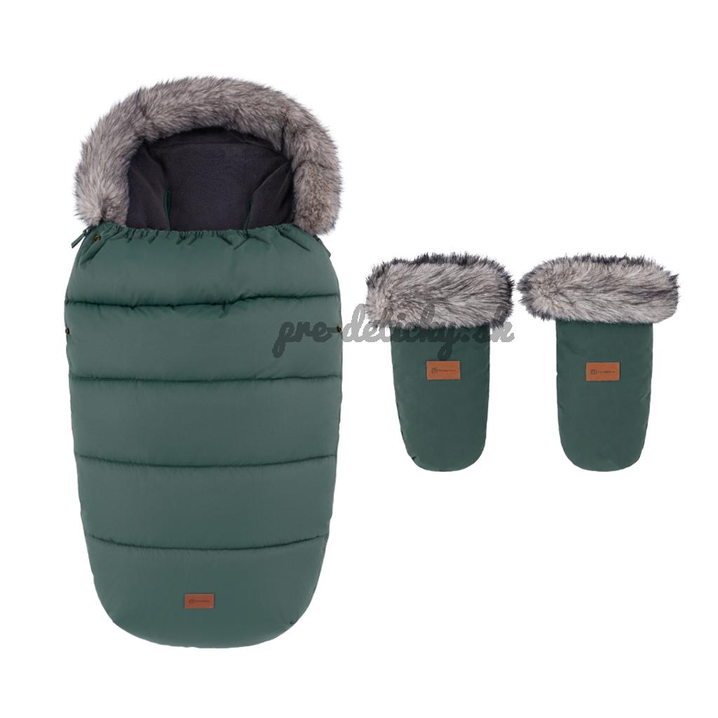 PETITE&MARS Set zimný fusak Comfy 4v1 + rukavice na kočík Fjora Veritable Khaki