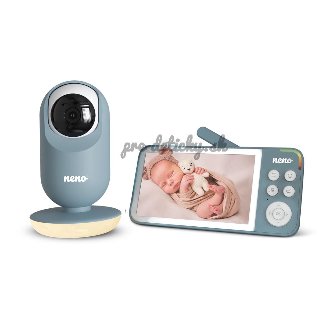 NENO Video pestúnka Vedo, bezdrôtový 5" monitor, otočná kamera 355°, nočné svetlo, biely šum Blue