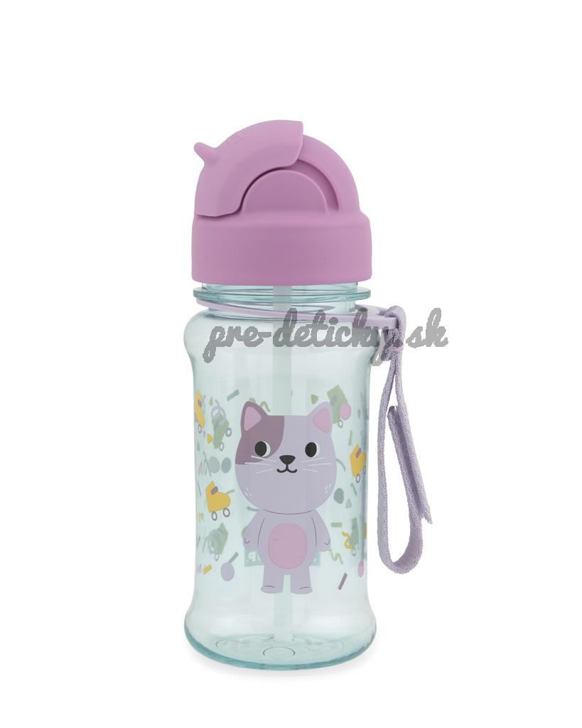 SKIP HOP Fľaša so slamkou 355ml Besties Squad Mačička 12m+
