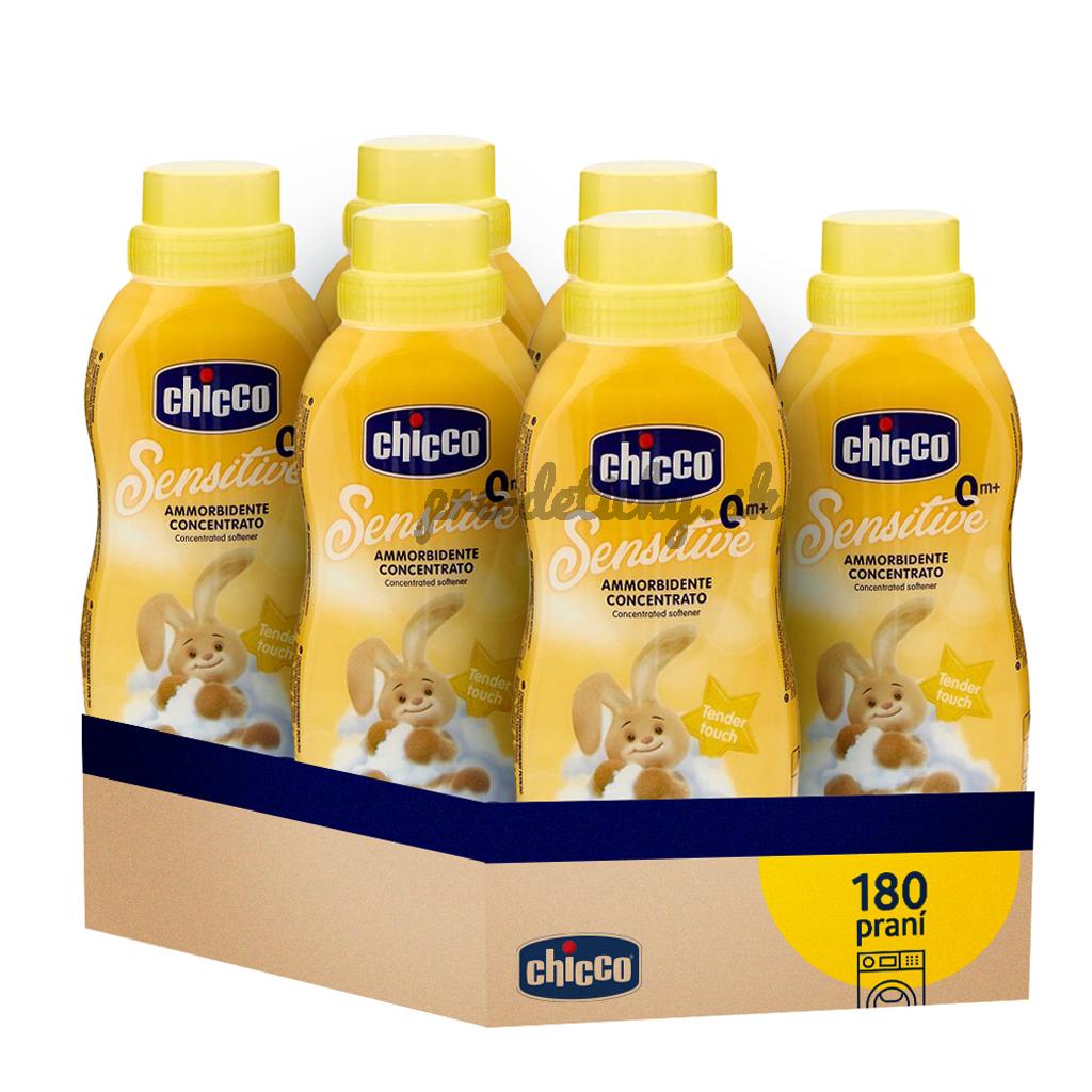 6x CHICCO Aviváž koncentrovaná Baby Sensitive Jemný dotyk 750 ml (6x30 praní)