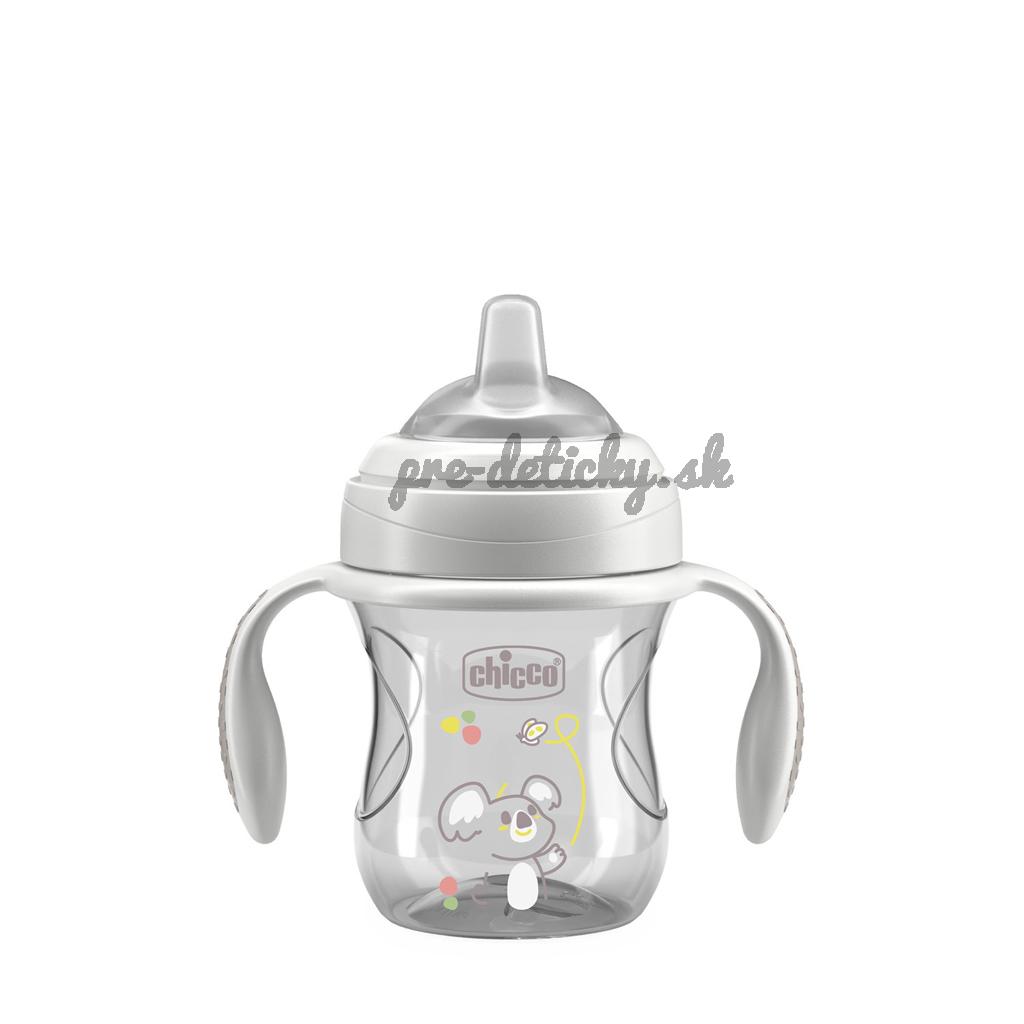 CHICCO Hrnček Transition učiaci s držadlami grey, 4m+