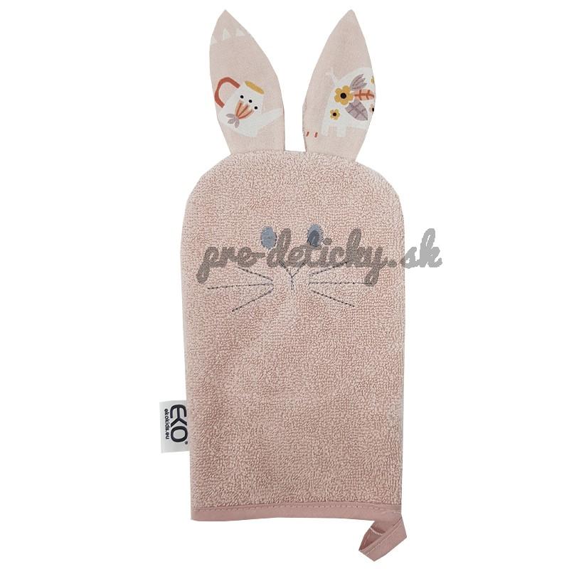 EKO Žinka bavlnená s uškami Bunny Rose pink 20x15 cm